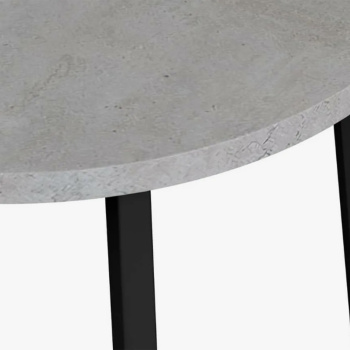 Стол обеденный круглый раздв.ГЕЙТ d950(+300)мм h750мм КАСПИЙ светлый+4 опоры мат.черный *1