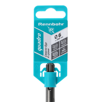 Бур по бетону  6*260мм SDS-plus 4 грани (510626) Quadro Rennbohr *1/25/200