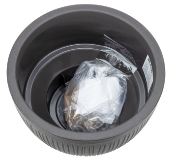 Кашпо пластм. "Петалис"  4,2л d верха 255мм h185мм со вставкой Корич. ратанг М3254 "М-Пластика" *1/4