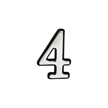 Номер квартирный самоклеющ. хром пластик №4 НОРА-М *10/100/500