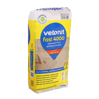 Универсальный наливной пол Vetonit фаст 4000, 20 кг