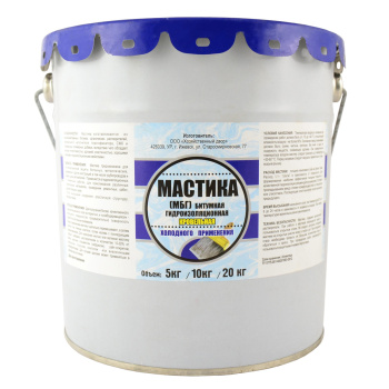 Мастика битумная кровельная 20 кг ХозДвор МБГ, гидроизоляционная