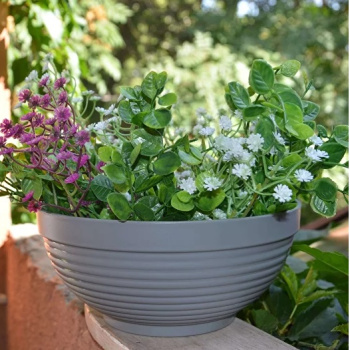 Кашпо пластм. "Парма" 4,1л d верха 260мм h115мм Серый "5plast.ru" *1/12