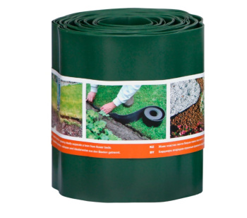 Бордюрная лента Садовая для грядок, клумб "гофра" пласт. выс.20см дл.9м Хаки Б-20/9 (Протэкт) *1/2