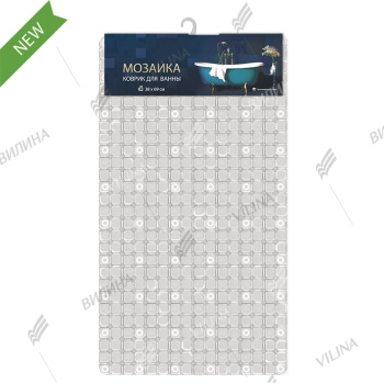 Коврик д/ванной "V-line" ПВХ Мозайка (38см х 69см) 6979 прозрачный *1/10