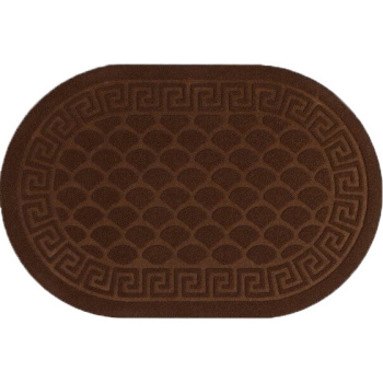 Коврик влаговпитывающий 60*90 см овал "Чешуйки" коричневый "KOVROFF" (арт.ПО/04/03/03)   *1/10