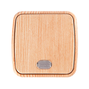 Выключатель Дача ОП 1кл. сосна с подсветкой 10А Народная SQ1824-0055