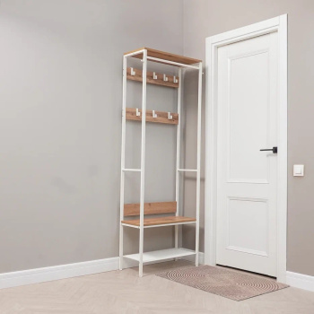 Вешалка напольная 67х30х187 см ЗМИ Торонто 23Л, дерево/белый