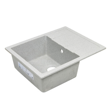 Мойка из искусственного камня прямоугольная светло-серая глянцевая Катрин Z151Q10 (645х505х218) *1