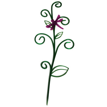 Опора-держатель д/комнатн.растений пластм. "Стрекоза на ветке" зелен/фиолет.dr10-2"Tek.A.Tek"*10/100
