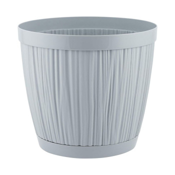 Кашпо пластм. "Barcelona" 9,6л d верха 270мм h243мм с поддоном Утренний туман IG623210025*1/12