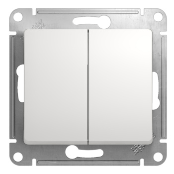 Механизм выключателя "Glossa" 2-кл. белый GSL000151 *1/20