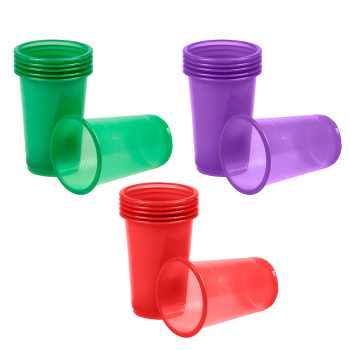 Одноразовые стаканы 0,2л НАБОР 6шт Цветные "Леопак" *1/80