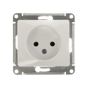 Механизм розетки "Glossa" 1-м. белый с/з GSL000143 *1/20/160