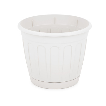 Кашпо пластм. "Дионис" 2,6л d верха 181мм h154мм с поддоном, прикорн.полив Белый М8245 *1/22